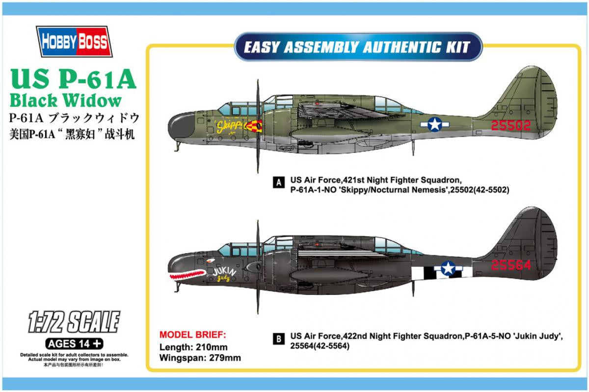 HobbyBoss 1/72 P-61A Black Widow 87261